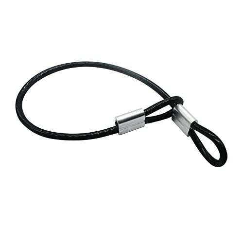 5 Pcs 5mm Wire 24 inch Vinyl Coated Stainless Steel Cable with Loops Short Wire Rope Lanyard Lock Security Chain Link for Outdoor Gates, Black(5mm x24inch) - color: Black, size: 5mm(T) X 24 in(L) 5PCS
