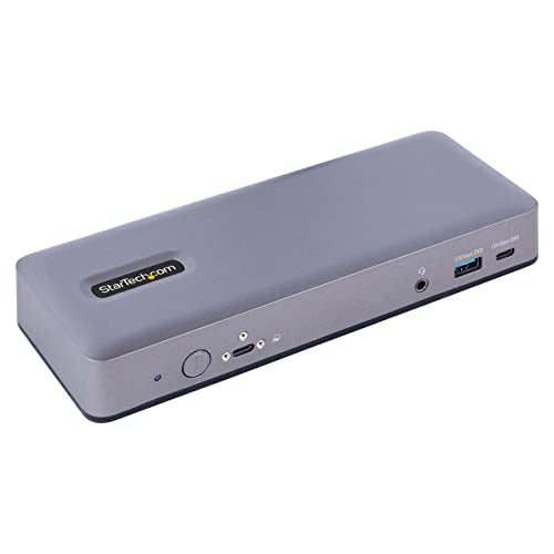 StarTech USB-C Triple 4K30/Dual 4K60 Dock with 7-Port Hub, 60W, WWCB, GbE | Triple-Monitor, Chromebook, Thunderbolt 4, ChromeOS Enterprise, 3.5mm audio, K-Slot, Nano-Slot, mounting holes