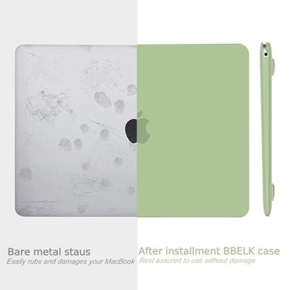 B BELK for MacBook Air 13 inch Case 2021-2018 M1 A2337 A2179 A1932 Touch ID | Matte Plastic Laptop Hard Shell for MacBook Air 13.3 inch Case with Keyboard Cover & Screen Protector, Avocado Green - color: Avocado Green