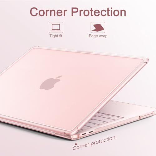 B BELK for MacBook Neo 13 inch Case 2026 A3404 A18 Pro Chip, Blush Clear | 3 in 1 Kit, Anti-Crack Hard Shell, 2 Keyboard Skins & Screen Film, Reinforced TPU Bumper - color: Blush Pink