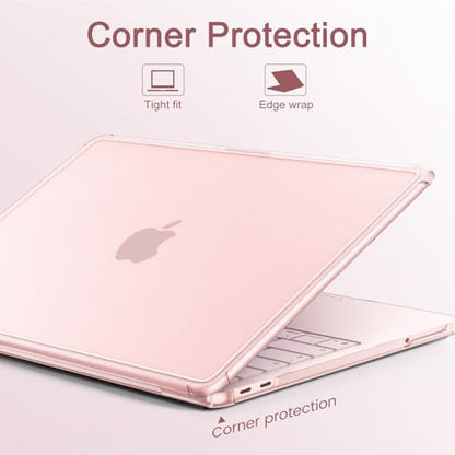 B BELK for MacBook Neo 13 inch Case 2026 A3404 A18 Pro Chip, Blush Clear | 3 in 1 Kit, Anti-Crack Hard Shell, 2 Keyboard Skins & Screen Film, Reinforced TPU Bumper - color: Blush Pink