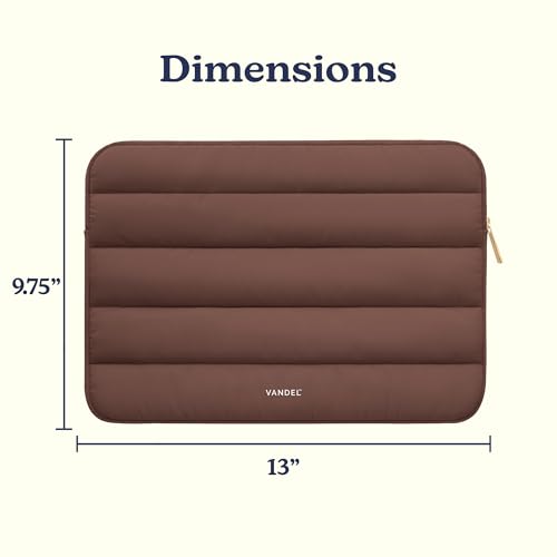 Vandel The Original Puffy Laptop Sleeve Case, 13-14 inch Laptop Sleeve Bag | Compatible with MacBook Air/Pro 13/Pro 14/iPad Pro 12.9, HP Dell ASUS Computer Case Bag Cover, Stylish Aesthetic Design - color: c. Chocolate, size: 13-14 Inch