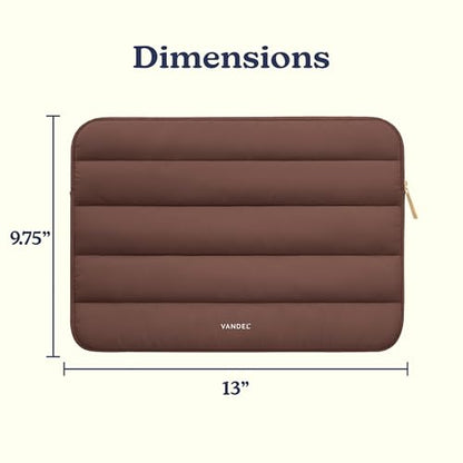Vandel The Original Puffy Laptop Sleeve Case, 13-14 inch Laptop Sleeve Bag | Compatible with MacBook Air/Pro 13/Pro 14/iPad Pro 12.9, HP Dell ASUS Computer Case Bag Cover, Stylish Aesthetic Design - color: c. Chocolate, size: 13-14 Inch