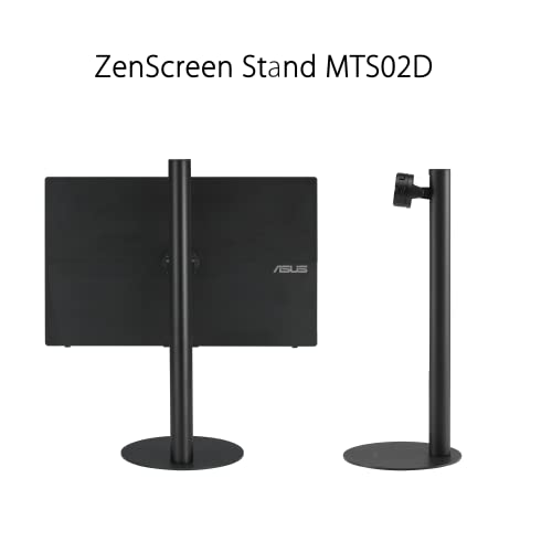 ASUS ZenScreen 16” (15.6 inch viewable) 1080P USB-C Portable Monitor (MB16AHV) & ZenScreen Stand MTS02D - Ergonomic Stand for Portable Monitors, Tilt, Pivot, Height adjustments, 1/4”