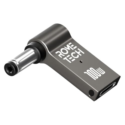 USB C to DC Adapter, Type C to DC with Built-in PD and E-Mark Smart Chip Universal, Input 19V ⎓ 3.42A, with 5.5×2.1 mm Plug, USB C to Laptop Charger (2-Pack)