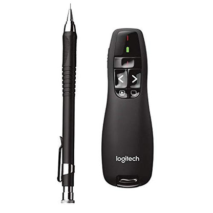 Logitech Wireless Presenter R400, Wireless Presentation Remote Clicker with 50 ft Red Laser Pointer 910-001356 (Renewed)
