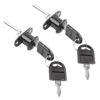 HOWDIA 2 Pcs - Drawer Lock Cabinet Locks with Keys, Zinc Alloy Desk Locks File Cabinet Lock for Wardrobe Furniture Locker Showcase with 2 Key 19mm (Black, Keyed Different) - size: 19mm - Keyed Different