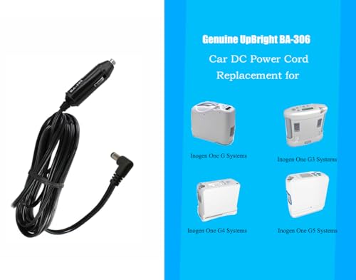 Genuine BA-306 12V Car DC Adapter Power Cord Supply Compatible with Inogen One G3 G4 G5 Model IO-300 IO-400 1400-1000 1400-2000 BA-301 BA-503 BA306 Auto Vehicle Cigarette Lighter Plug Battery Charger