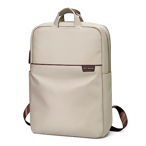 GOLF SUPAGS Travel Laptop Backpack for Women Anti Theft Slim Durable College Bookbag Business Computer Bag Fit 17Inch Notebook (Apricot, 17Inch) - color: Apricot, size: 17 Inch