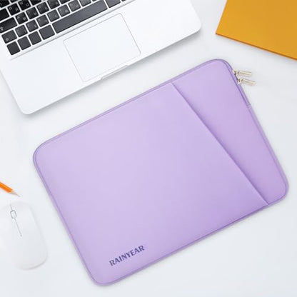 RAINYEAR Laptop Sleeve Case with Front Pocket, 13.3 Inch Protective Portable Case Briefcase Laptop Carrying Bag Cover Compatible with 13.3-14 Inch Laptop PC, 14 Inch MacBook Pro M5 M4 M3 M2 M1, Purple - color: Purple, size: 13.3-14 inch