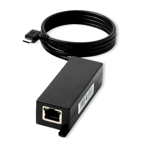 PoE Texas 802.3af PoE to USB-C Adapter - 10 watt Power & Fast Ethernet for iPad mini, Air, Samsung Tab, Surface Go, Google Pixel - Integrated Angle Cable Converter for Tablets, Kiosks, POS - size: 5 Volt 12 Watt - USB-C + Data