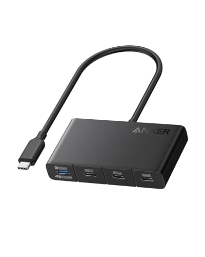 Anker USB-C Hub, 4-in-1 USB-C Adapter, USB-C Splitter for 4K Display | 85W Max PD, 4K USB-C Display Port, 4 10Gbps USB-C Data Ports, Compact for MacBook Pro, iPad, Surface Pro, Dell and More