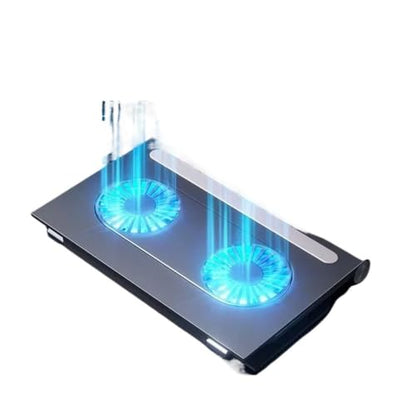 D33 Portable Laptop Cooling Bracket for 16'' Or Less Notebooks Cooler Stand W/ 2 Fan Foldable Air-Cooled Game Laptop Cooling Pad