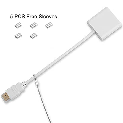 30 Pack Adjustable Cable Tether Universal Computer Adapter Lock Kit DIY Kit Stainless Steel with Nylon Coat Tether Computers/Dongles/HDMI/VGA/DP Adapter - size: 30