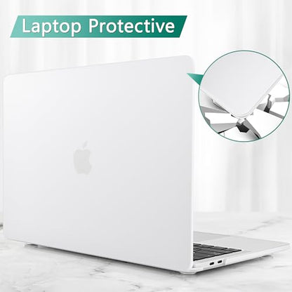 May Chen for MacBook Pro 16 Inch 2019 Release Model:A2141,Hard Shell Case Cover Screen Protector & Keyboard Cover for MacBook Pro 16 Retina with Touch ID & Touch Bar - Clear White - color: Clear White