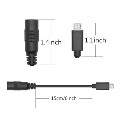 Short DC 5.5mm x 2.1mm to Micro USB Power Cord 6inch, 5V 3A Power Charging Extension Cable, for LED Desk Lamp, Small Fan Etc Other Micro USB Port Equipment(2Pcs) - style: DC 5521 Female to Micro USB Male