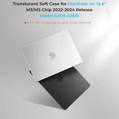 BlueSwan Flexible Case for MacBook Air 13 inch, M5 M4 M3 M2 2026-2022 | Anti-Scratch Protective Laptop Cover with Grippy Matte Texture, Seamless Fit and Lightweiht, Frosted Black - color: Frosted Black, size: Air 13.6-inch (2026-2022)