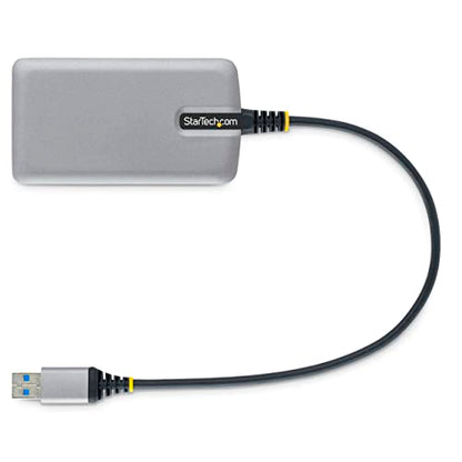 StarTech 4-Port USB-A Hub 5Gbps with Aux Power, 1ft Cable (5G4AB-USB-A-HUB) | USB 3.0, USB Powered, Host to 4x USB-A, Optional auxiliary power input, Portable desktop laptop expansion, 30cm reach