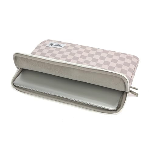 Canvaslife Neutral Checker Pattern 13 inch Canvas Laptop Sleeve with Pocket 13 inch 13.3 inch Laptop 13 case13 Sleeve - color: Neutral Checker, size: 13 inch/13.3 inch