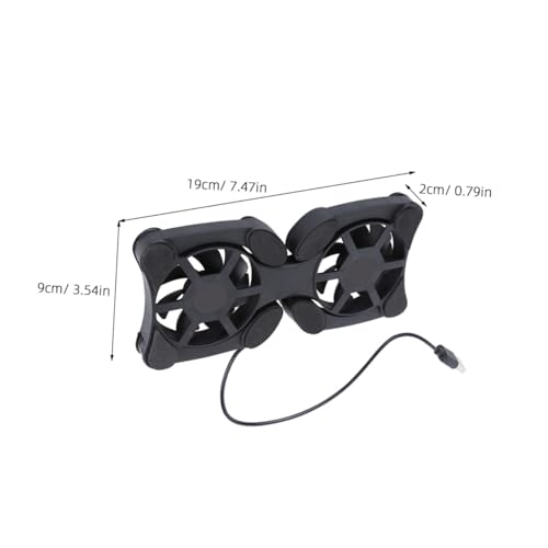 Portable Laptop Cooling Pad with Dual USB Fans, Foldable Black Notebook Cooler Stand for Office and Travel, Lightweight Computer Cooler Fan Pad for Gaming and Work