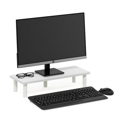Furinno Turn-N-Tube Monitor Riser Stand, White/White (Pack of 2) - color: White/White, size: 23.6"w Rectangle (Pack of 2)