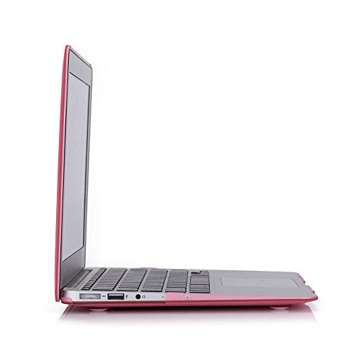RUBAN Case Compatible with MacBook Air 13 Inch (Models: A1369 & A1466, Older Version 2010-2017 Release), Slim Snap On Hard Shell Protective Cover and Keyboard Cover, Pink - color: Pink
