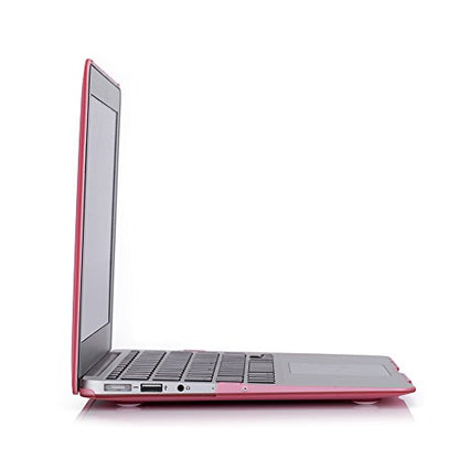 RUBAN Case Compatible with MacBook Air 13 Inch (Models: A1369 & A1466, Older Version 2010-2017 Release), Slim Snap On Hard Shell Protective Cover and Keyboard Cover, Pink - color: Pink