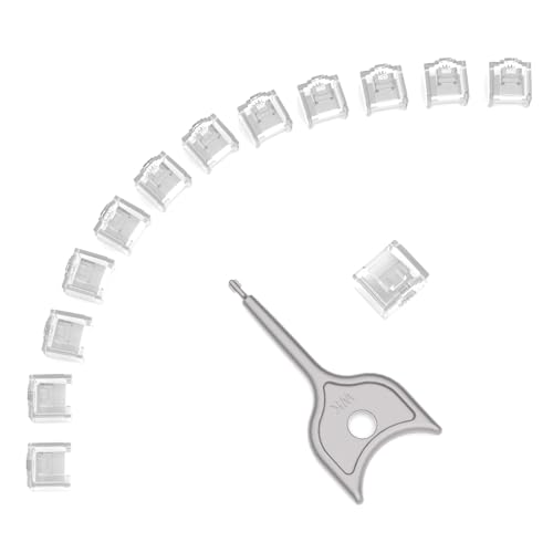 12-Pack RJ45 Port Lock with 1 Key,Security Network Port Lock & Dust Cover,Female RJ45 Connector Blocker Cap Protector for Computers, Servers,Routers & More (Transparent) - color: Transparent, size: 12+1