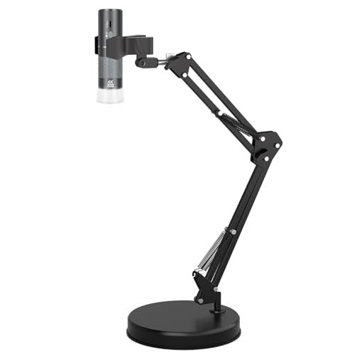 4K WiFi Digital Microscope for iPhone Android Phone and PC | HD 3840x2160p Wireless Microscope Camera with Stand for Adults and Kids, For iPhone Android and Windows Mac Linux Chrome - size: Micrscope with Stand
