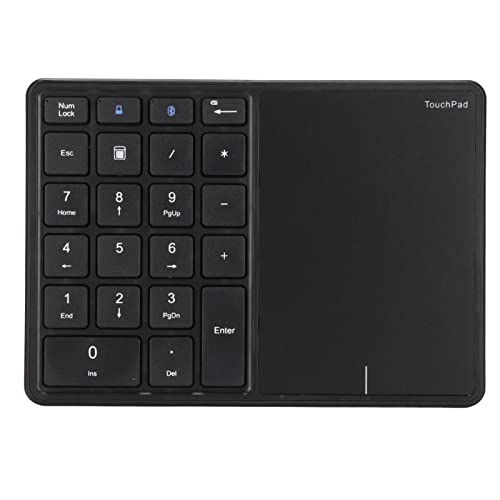 Bluetooth Number Pad for Laptop, 2.4G Cordless Number Keypad, Rechargeable 22 Keys Touch Screen Numeric Keypad Numpad, External Numpad Keyboard for Laptop PC Notebook (Black) - color: Black