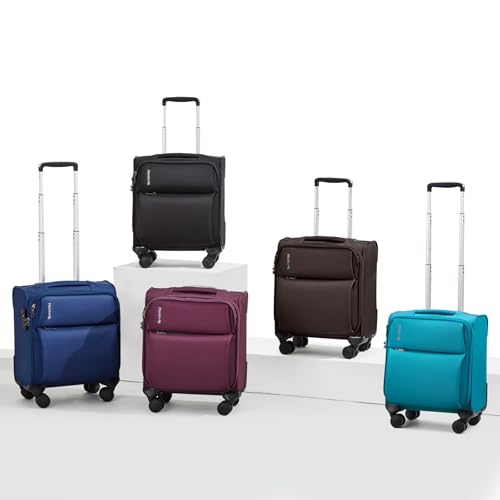 Hanke Underseat Carry On Luggage with Wheels, Spinner Small Suitcase, 16-Inch Rolling Under Seat Luggage, Softside Lightweight Carry On Bag for Airplane TSA Travel Personal Item, Black - color: Black, size: 16 Inch Underseat