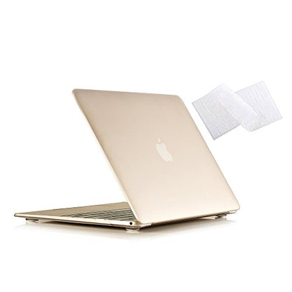 RUBAN Case Compatible with MacBook 12 Inch A1534 - Slim Snap On Hard Shell Protective Cover and Keyboard Cover, Frost White - color: Frost Clear