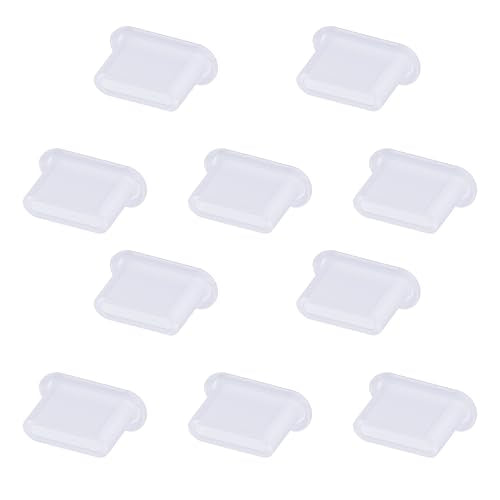 10 PCS Type-C Curved Surface Port Anti-dust Plugs, PE Covers Caps Stoppers, USB C Port Protector for MacBook Android Phone, 0.31 x 0.1 (LxW) - size: TYPE-C Surface/Transparent/10 PCS