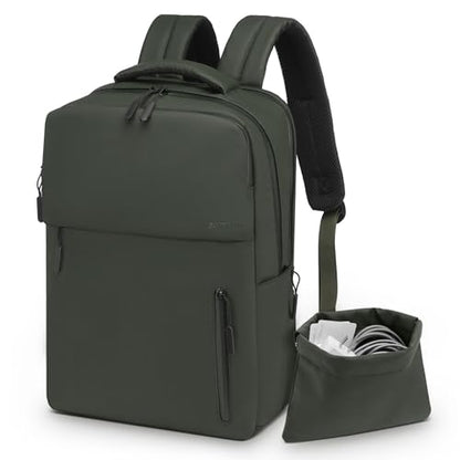 Lightweight Commute Backpack for Men & Women, Water-Resistant Travel Daypack with 15.6-Inch Laptop Compartment & Anti-Theft Pockets, Forest Green - color: Forest Green