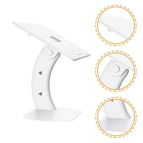 Cabilock Ergonomic Laptop Holder and Riser Stand with Anti-Slip Base, Portable Foldable White Laptop Support for Desk Reading and Study