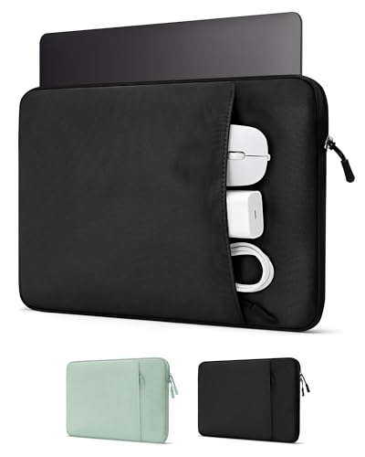 ProCase Laptop Sleeve 16" for MacBook Pro 16 Inch M5/M4/M3/M2/M1 | Slim Travel Sleeve with Soft Plush Lining & Large Front Pocket, Water-Resistant, Also Fit 15.6-16" HP Dell Lenovo ASUS Acer - color: Black, size: 16-inch