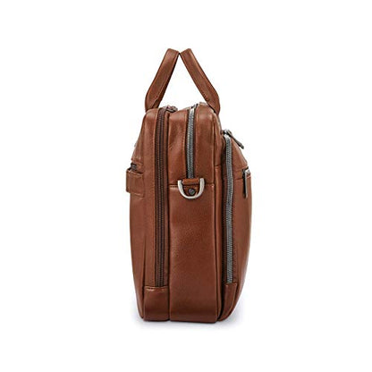 Samsonite Classic Leather Toploader Briefcase - color: Cognac