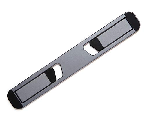 Portable Laptop Riser–Self-Adhesive Aluminum Foldable Laptop Stand | Laptop accessories for desk non skid non slid - color: Space Grey