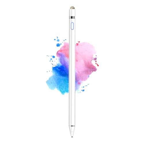 Active Stylus Pens for Touch Screens, Rechargeable Universal iPad Pencil, Pen for iPad/iOS/Android/iPad Air/Pro/Mini/iPhone/Samsung/Lenovo and More - color: White-mesh tip