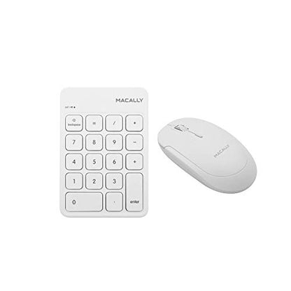 Macally Wireless Bluetooth Numeric Keypad and Wireless Bluetooth Mouse for Mac and PC, Calculate Efficiently