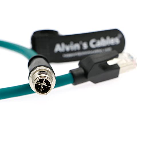 Alvin's Cables M12 8 Pin Male to RJ45 Shielded Ethernet Cable M12 X Coded 8 Position Cat6a Cable for Cognex Industrial Camera 8M/26ft - color: Green, size: 8M/26.2FT, style: Straight 8 Pin
