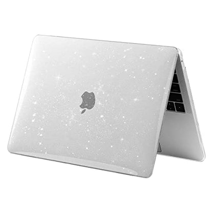 EooCoo for MacBook Air 13.3 inch Case with Keyboard and Screen Protector | Ultra Thin and Transparent, Hard Case Compatible with MacBook Air 13.3 inch M1 Chip 2021-2018 with Retina Display - color: Sparkly Clear