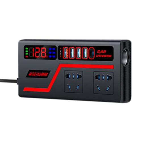 Car Charger Inverter – Vehicle Power Adapter Plug Outlet | Multi-Function Truck Converter | 12V 24V to 110V 220V Charging Port | for Cars Buses Laptops RVs and Roadside Use