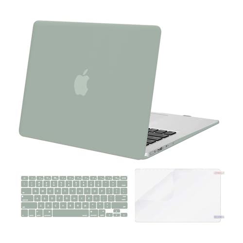 MOSISO Case Compatible with MacBook Air 13 inch A1369 A1466, Antique Green | Plastic Hard Shell & Keyboard Cover & Screen Protector Compatible with MacBook Air 13 (Older Version 2010 - end 2017) - color: Antique Green