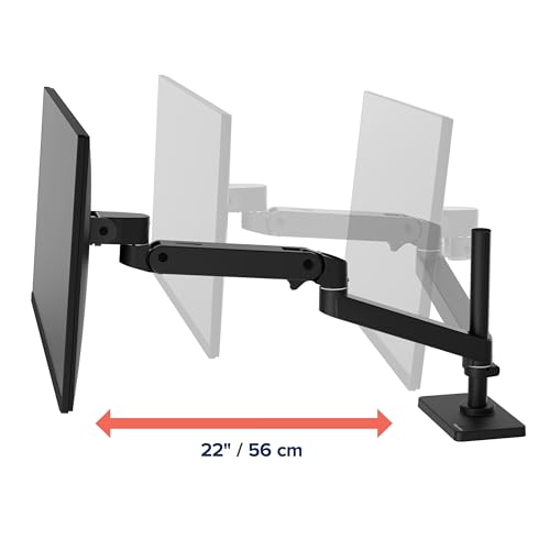 Ergotron – Upgraded LX Pro Premium Monitor Arm, Single Monitor Desk Mount – fits Flat Curved Ultrawide Computer Monitors up to 34 Inches, 4 to 22 lbs, VESA 75x75mm or 100x100mm – Tall Pole, Black