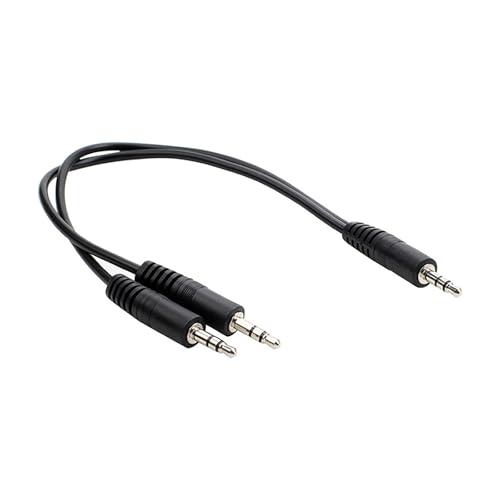 3.5mm Sound Adapter Y Splitter 3.5mm Cable Headsets 2 Male to 1 Male for Laptop Phone Earphone Headphone Microphone Extension Cable - color: 30cm