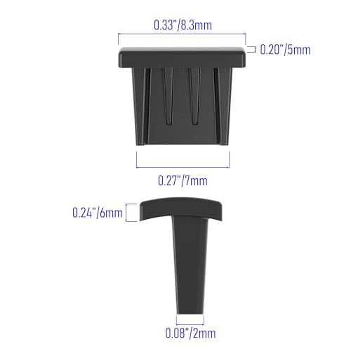 10 PCS Mini USB Port Anti-dust Plugs, Silicone Covers Caps Stoppers, Port Protector for PC Laptop Notebook Computers, 0.28 x 0.08 (LxW) - size: Mini USB/Black/10 PCS