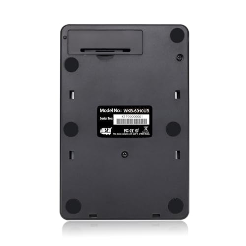 Adesso WKB-6010UB - Wireless Spill Resistant 18-Key Numeric Keypad Number Pad, Black
