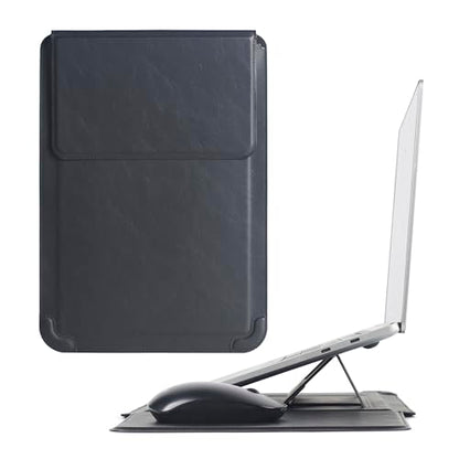 16 Inch Multifunctional Laptop Sleeve Case with Stand Soft Slim Cover for MacBook Pro/Air/ThinkPad X1/Dell XPS/Lenovo Yoga/HP Pavilion/ASUS Zenbook/LG gram/Chromebook 15" 15.3" 15.6" - color: Textured Black, size: 15-16 Inch