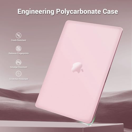 MOSISO Compatible with MacBook Air 13 inch Case M5 M4 M3 M2 2026-2022 | 2 in 1 Kit Anti-Fingerprints Shell for Mac Air 13.6, Ultra Seamlessly Closes Cover, A3449 A3240 A3113 A2681, Baby Pink - color: Baby Pink